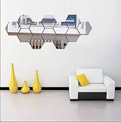 Hexagon Style Acrylic Mirror - Modern Home Decoration [13 pieces]